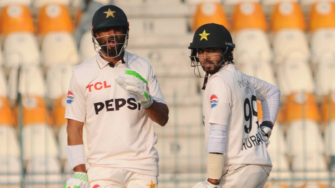 Shan Masood and Muhammad Hurraira added 67 for the first wicket, Pakistan vs West Indies, 1st Test, day two, Multan, January 18, 2025