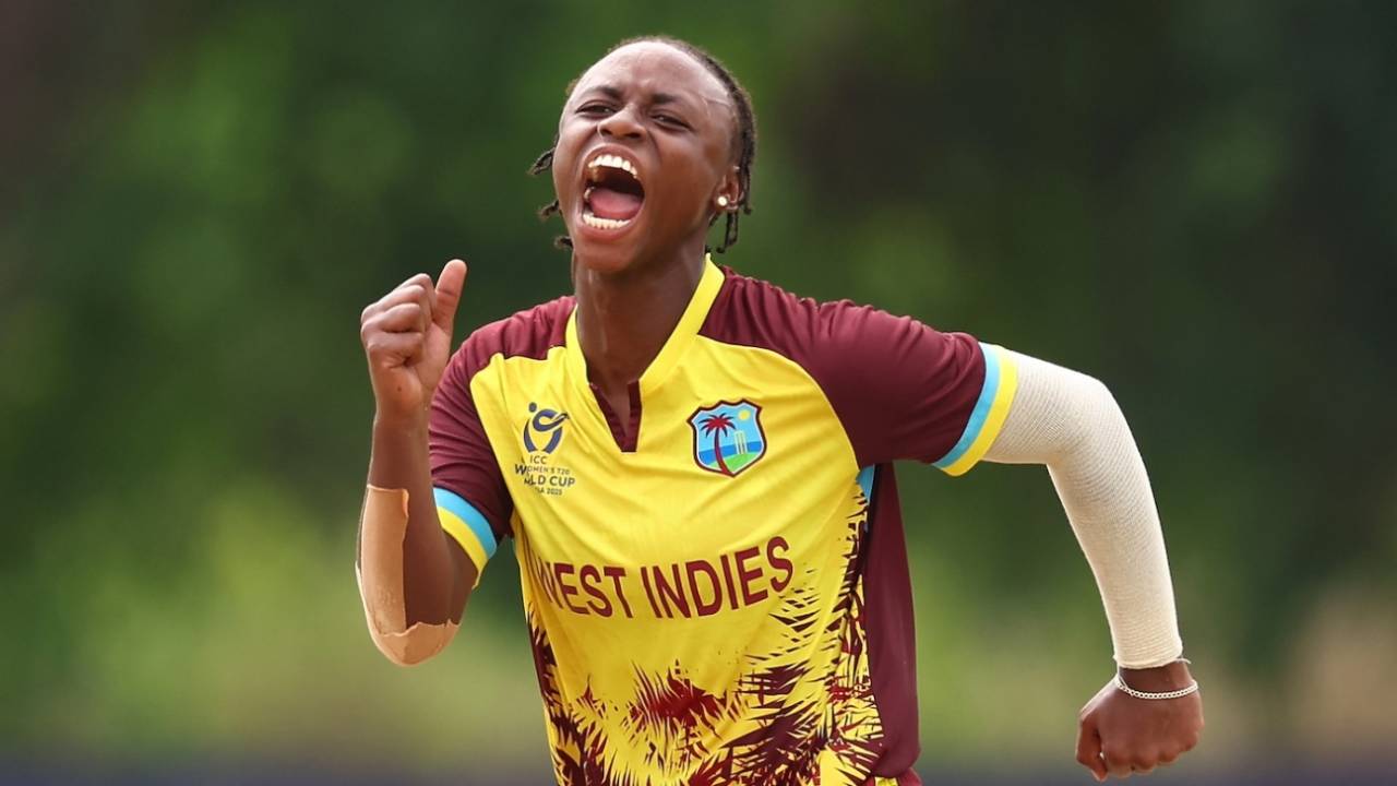Jahzara Claxton celebrates the wicket of Hiruni Kumari, Sri Lanka vs West Indies, Women's Under-19 T20 World Cup 2025, Kuala Lumpur, January 21, 2025