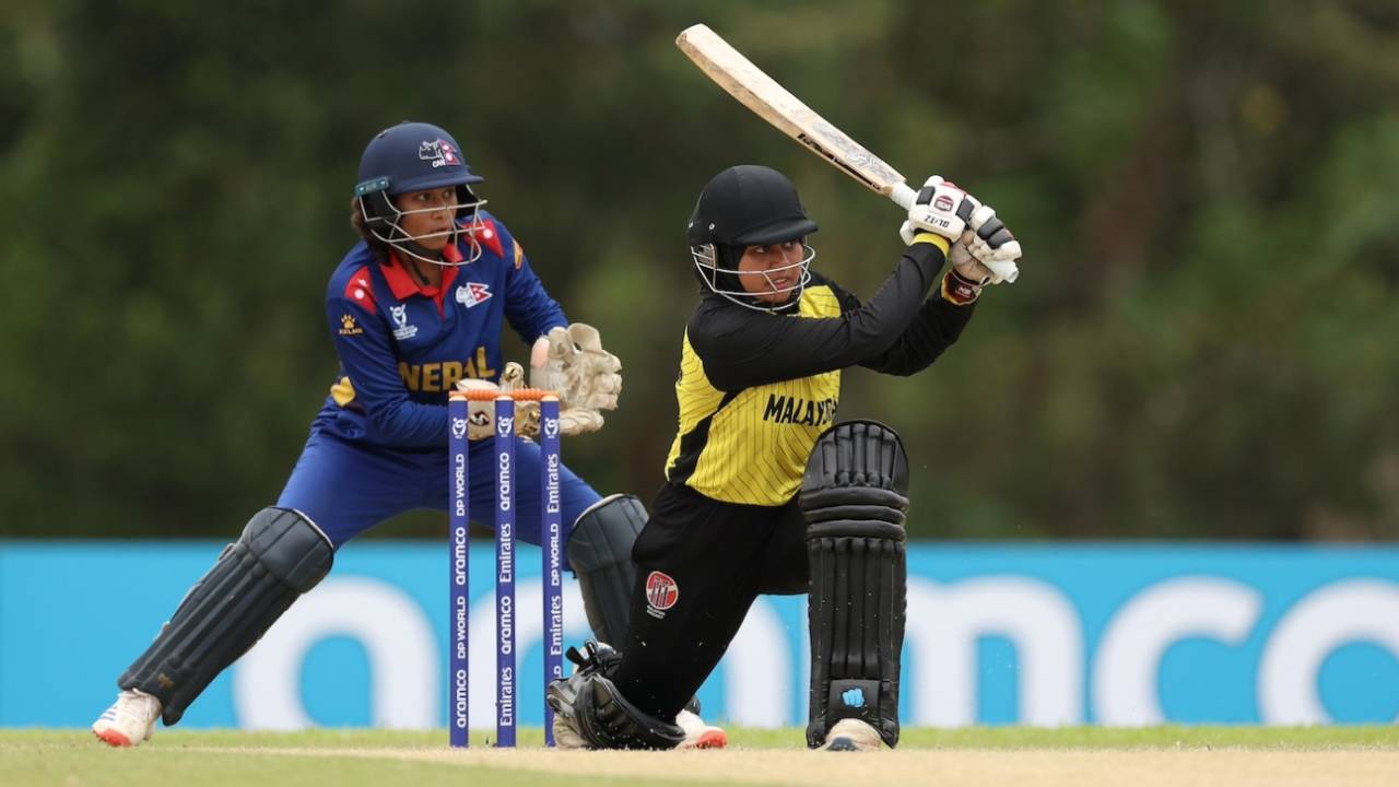 Nuriman Hidayah was the only Malaysia batter to get into double digits, Malaysia vs Nepal, Women's Under-19 T20 World Cup 2025, Johor, January 24, 2025