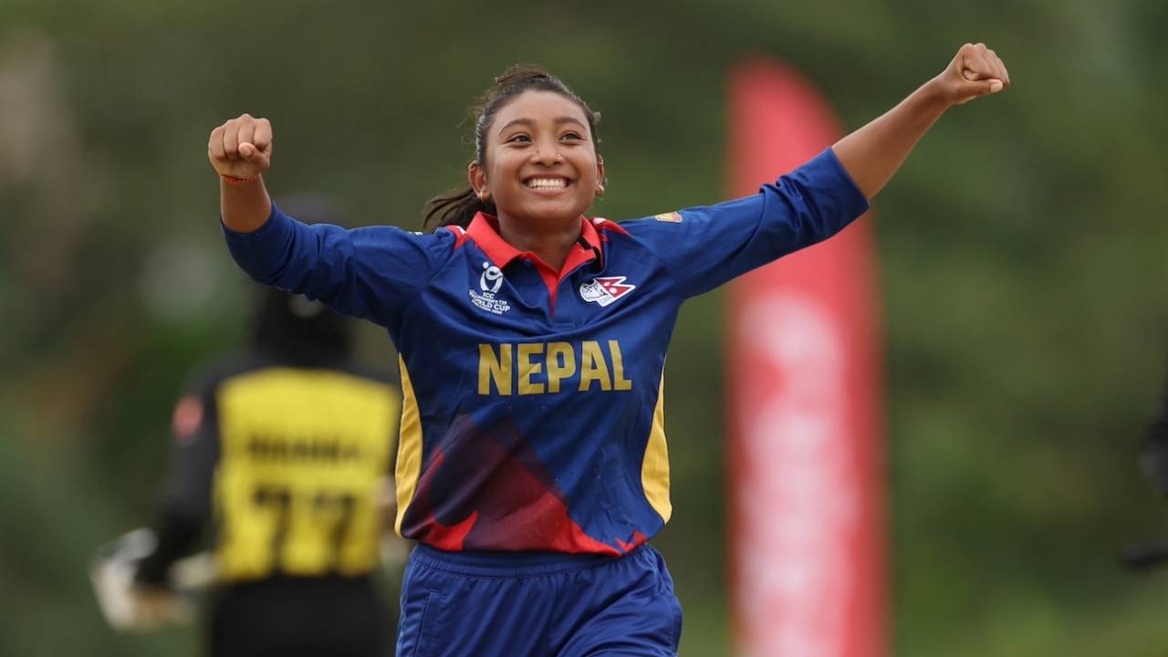 Rachana Chaudhary conceded just five runs while picking up three wickets, Malaysia vs Nepal, Women's Under-19 T20 World Cup 2025, Johor, January 24, 2025