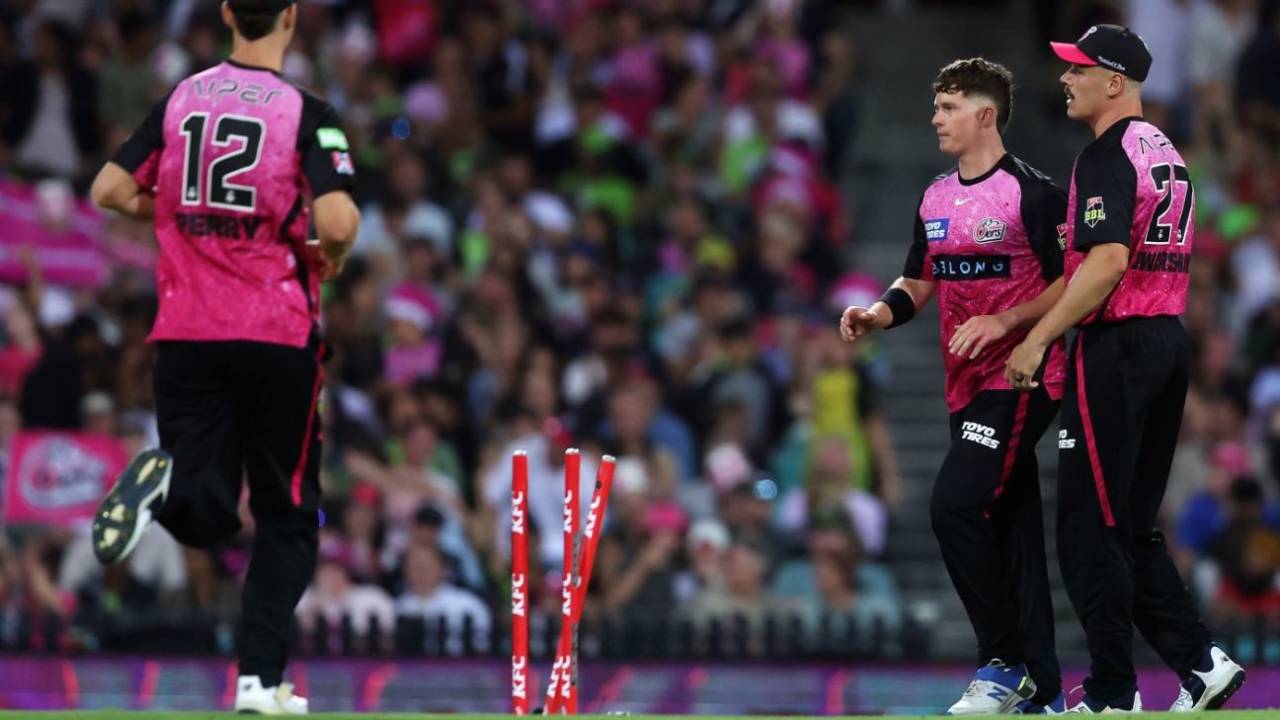 Hayden Kerr took two key wickets, Sydney Sixers vs Sydney Thunder, Challenger, BBL, Sydney, January 24, 2025