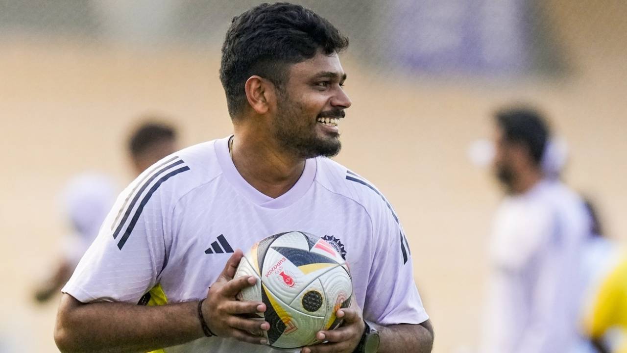 Sanju Samson is all smiles during a training session, Chennai, January 24, 2025