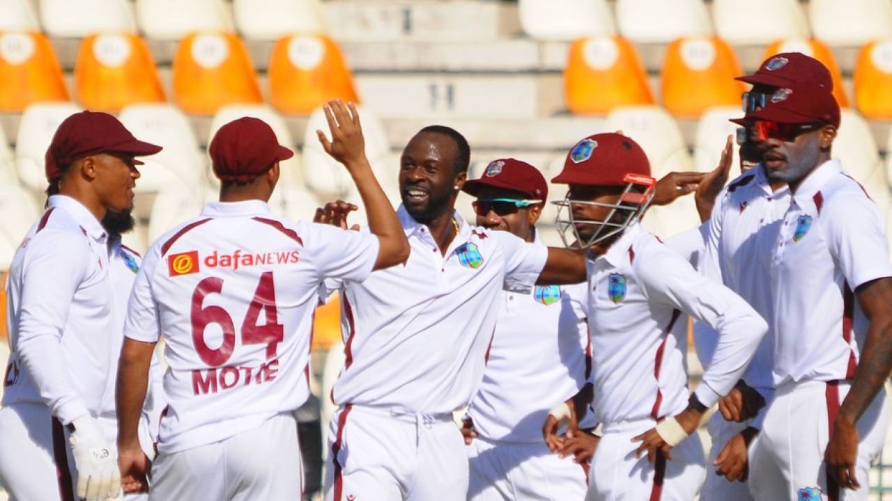 Kemar Roach removed both the openers, Pakistan vs West Indies, 2nd Test, day one, Multan, January 25, 2025