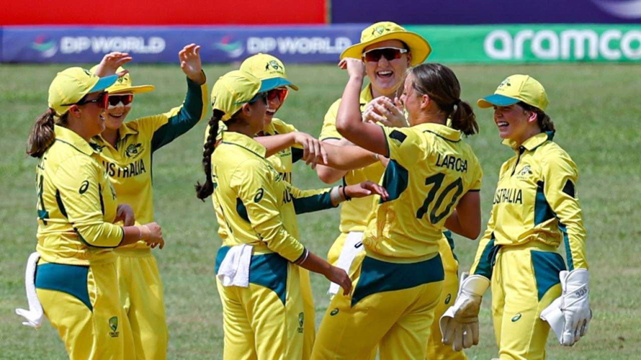 Eleanor Larosa celebrates a wicket, Australia vs West Indies, Women's Under-19 T20 World Cup, Super Six, Bangi, January 25, 2025