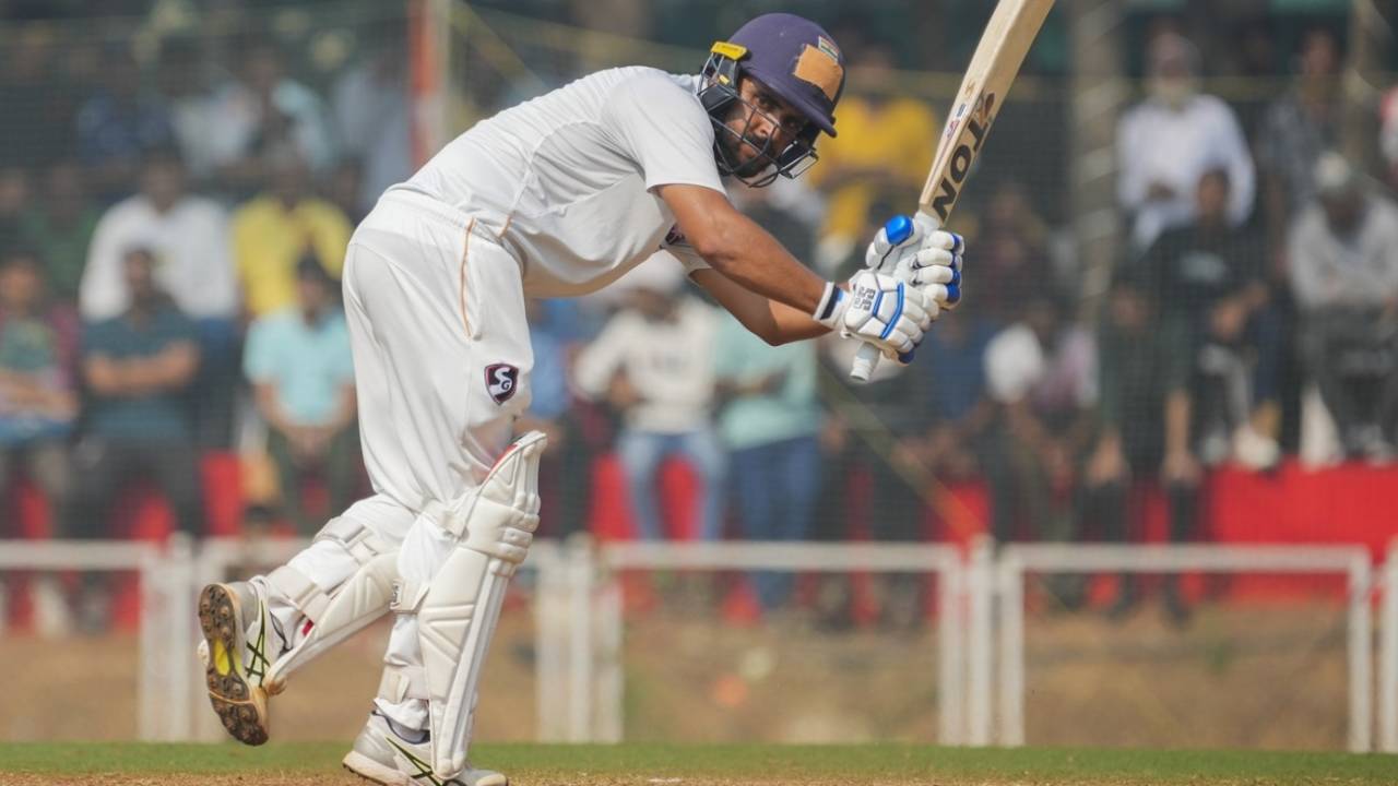 Vivrant Sharma scored a steady 38 in the chase for J&K, Mumbai vs Jammu and Kashmir, Sharad Pawar Cricket Academy, day 3, Ranji Trophy, January 25, 2025