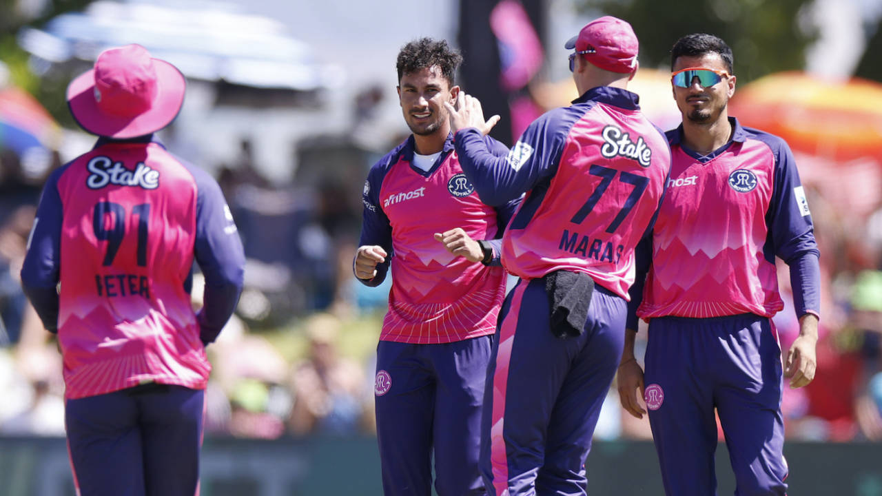 Bjorn Fortuin took 2 for 20 in his four overs, Paarol Royals vs Pretoria Capitals, SA20, Paarl, January 25, 2025