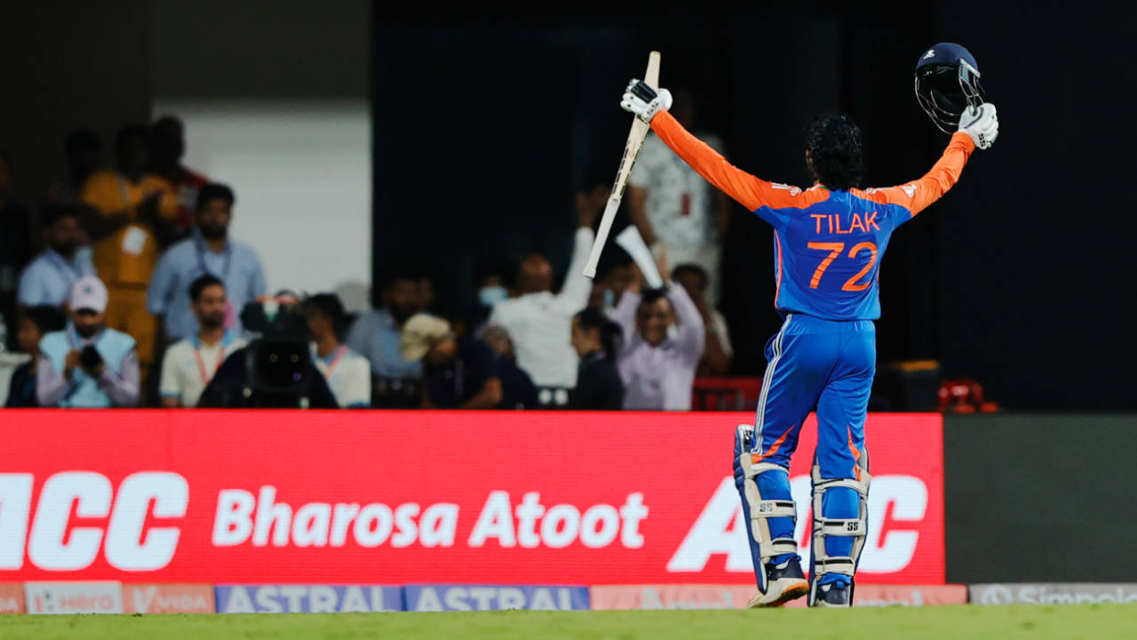 No. 72 Tilak Varma finished with a sparkling 72 not out, India vs England, 2nd T20I, Chennai, January 25, 2025