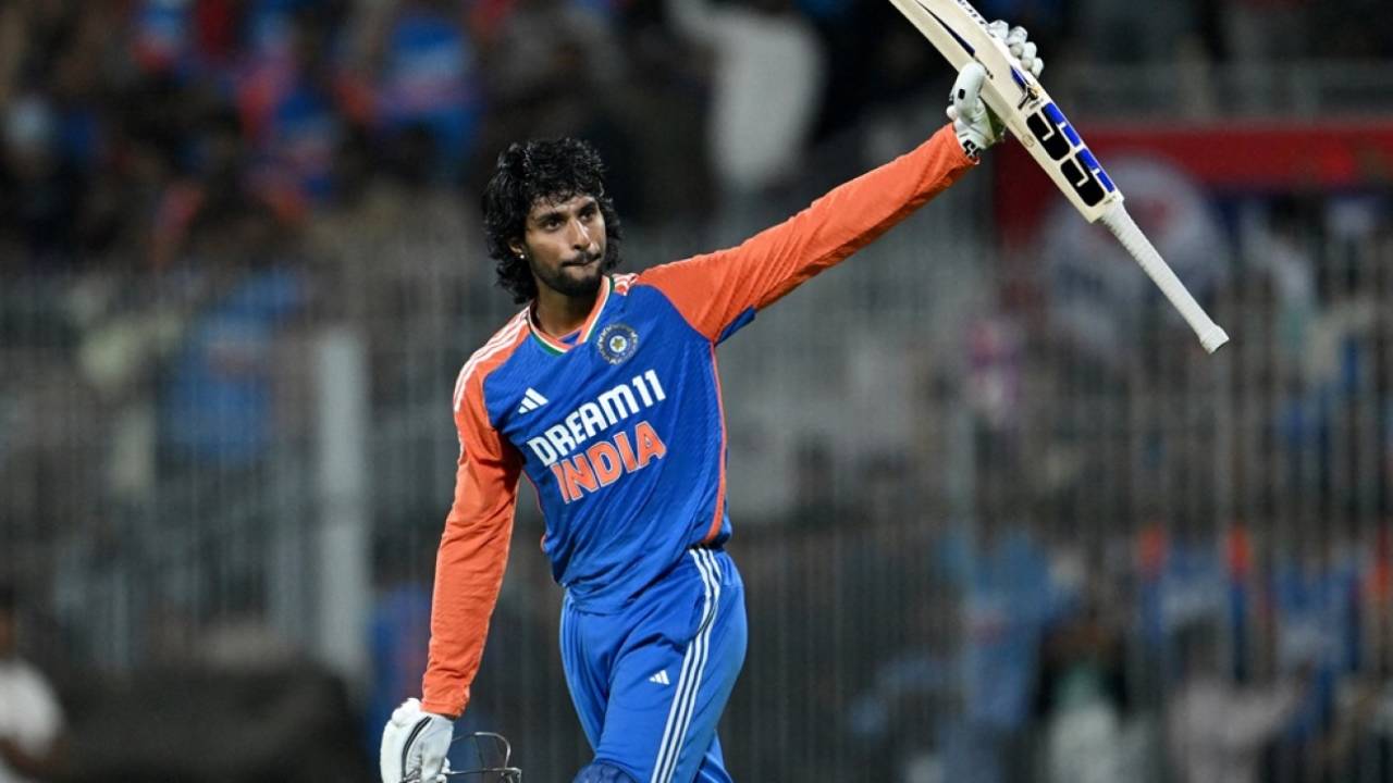 Tilak Varma celebrates after taking India home, India vs England, 2nd T20I, Chennai, January 25, 2025