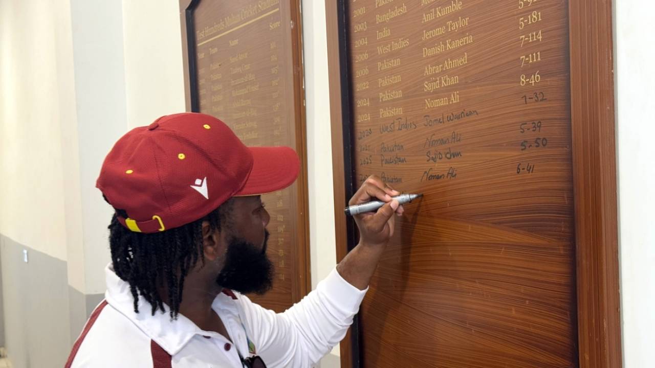 Jomel Warrican puts himself on the Multan honours board, Pakistan vs West Indies, 2nd Test, 3rd day, Multan, January 27, 2025