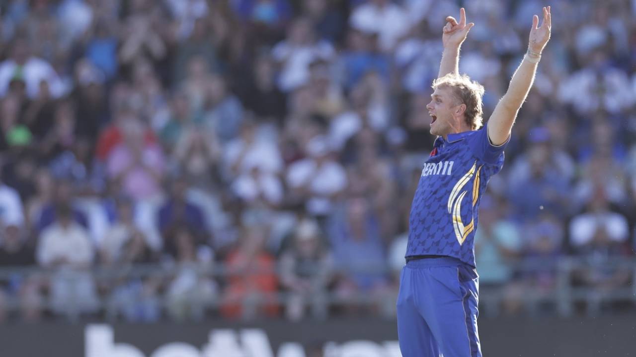 Corbin Bosch is overjoyed after taking a wicket, MI Cape Town vs Sunrisers Eastern Cape, SA20 2025, Cape Town, January 29, 2025