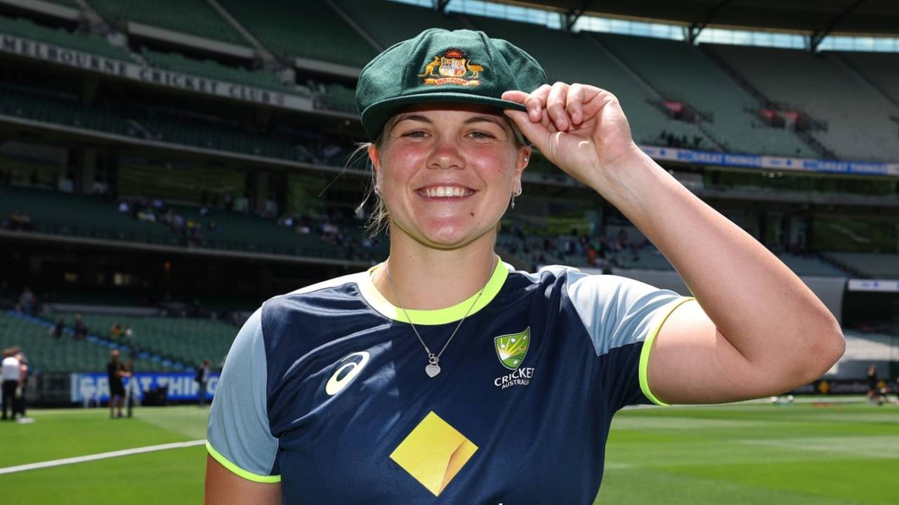 Georgia Voll became the 185th woman to represent Australia in Test cricket, Australia vs England, Women's Ashes, only Test, 1st day, Melbourne, January 30, 2025