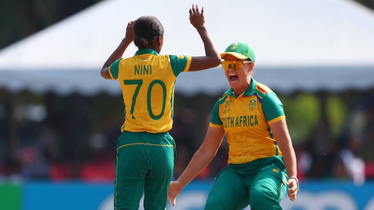 Nthabiseng Nini and Kayla Reyneke, Australia vs South Africa, Women's Under-19 T20 World Cup semi-final, Bayumeas Oval, Kuala Lumpur, January 31, 2025