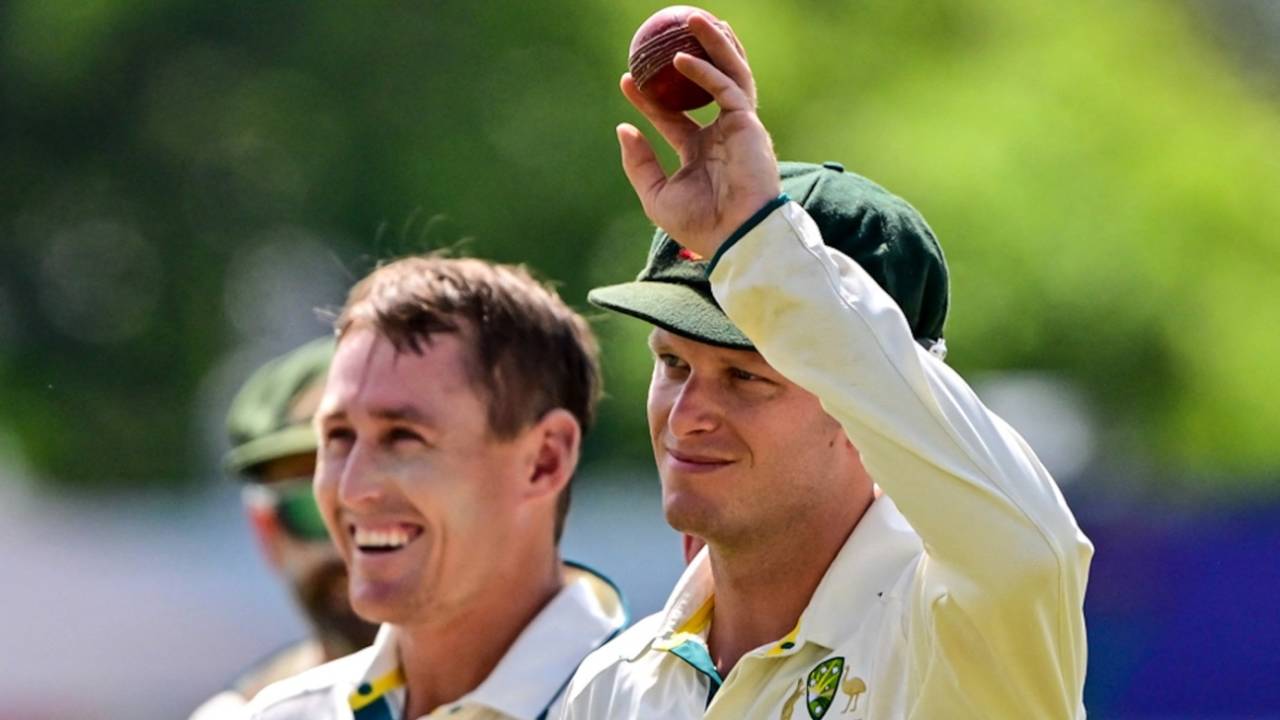 Matthew Kuhnemann celebrates his five-wicket haul, Sri Lanka vs Australia, 1st Test, Galle, 4th day, February 1, 2025