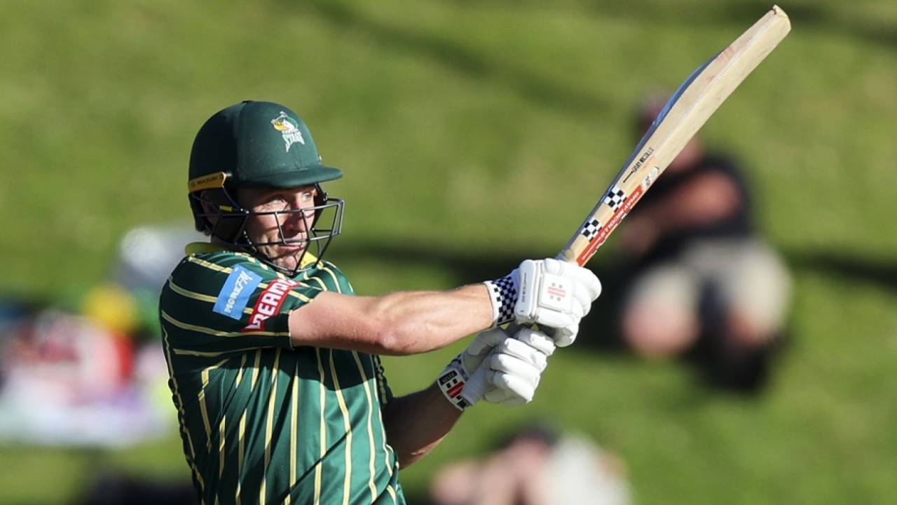 Dane Cleaver top-scored for Central Districts in the Men's Super Smash final, Canterbury vs Central Districts, Men's Super Smash final, Wellington, February 02, 2025
