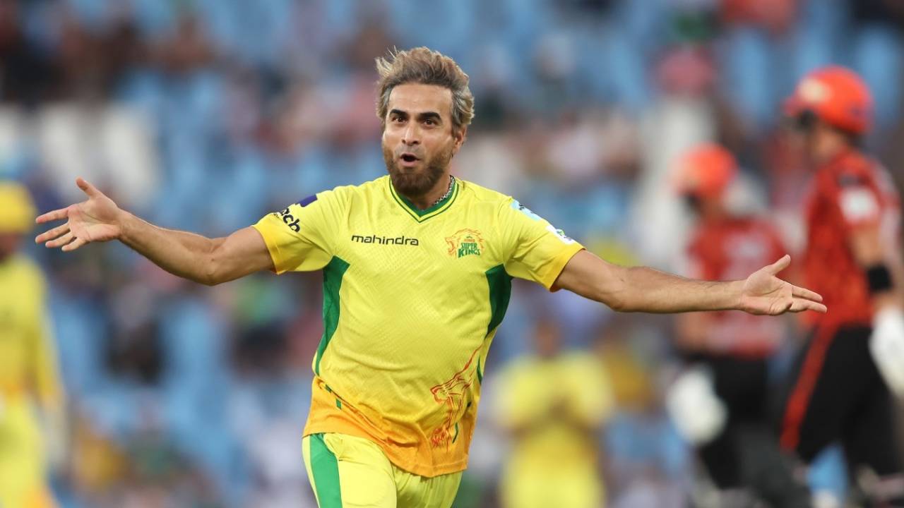 Imran Tahir celebrates the wicket of Tristan Stubbs, Joburg Super Kings vs Sunrisers Eastern Cape, Eliminator, Centurion, SA20, February 5, 2025