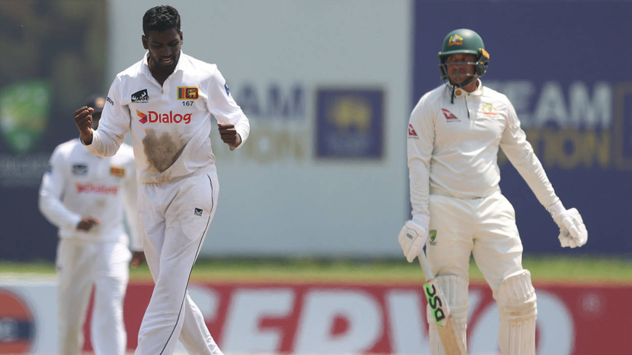 Nishan Peiris had Usman Khawaja lbw, Sri Lanka vs Australia, 2nd Test, Galle, 2nd day, February 7, 2025