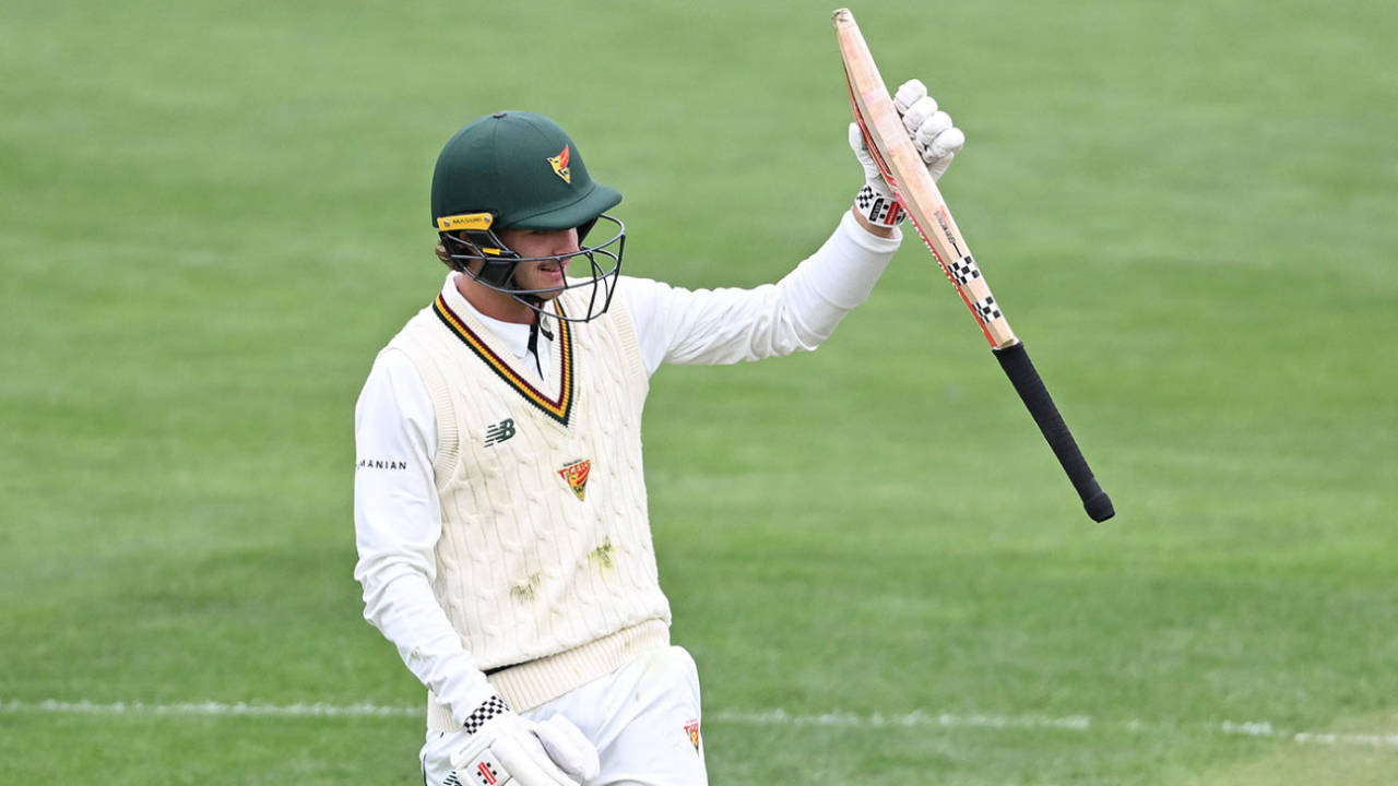 Aidan O'Connor made a half-century on his first-class debut, Tasmania vs Victoria, Sheffield Shield, Hobart, February 8, 2025