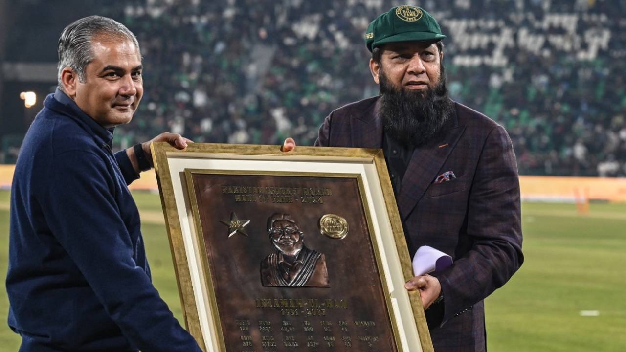 Inzamam-ul-Haq was inducted into the PCB Hall of Fame, Pakistan vs New Zealand, Lahore, Pakistan tri-series, February 8, 2025