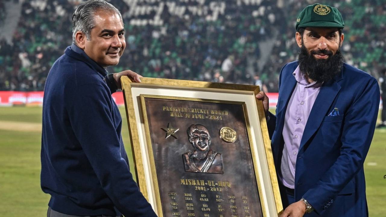 Misbah-ul-Haq was inducted into the PCB Hall of Fame, Pakistan vs New Zealand, Lahore, Pakistan tri-series, February 8, 2025