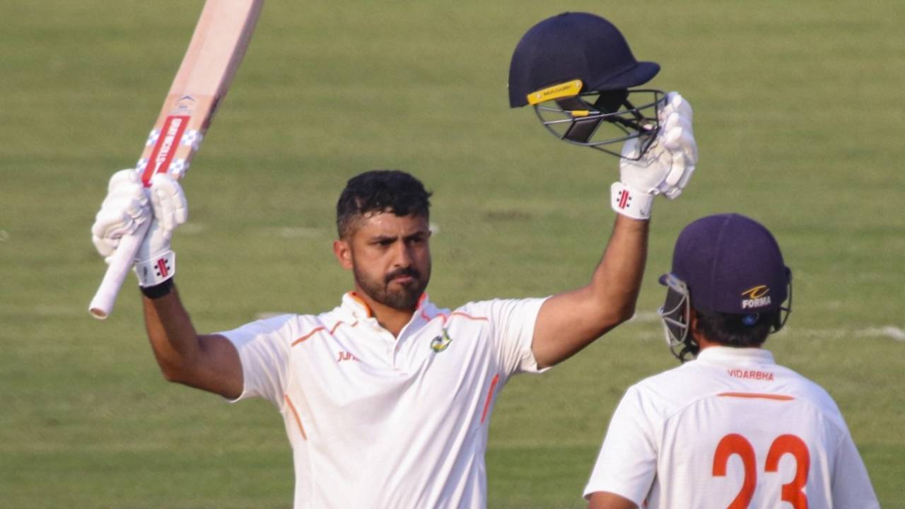 Karun Nair continued his fine form with another century, Vidarbha vs Tamil Nadu, Ranji Trophy 2024-25, 2nd quarter-final, Nagpur, 1st day, February 8, 2025