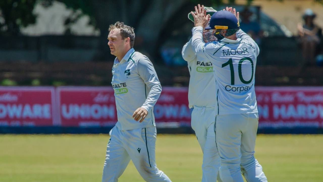 Andy McBrine picked up three wickets in the first innings, Zimbabwe vs Ireland, Only Test, Day 2, Bulawayo, February 7, 2025