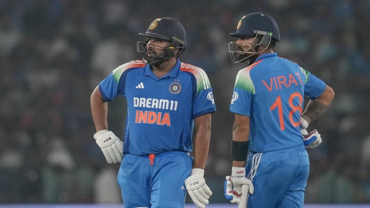 Rohit Sharma and Virat Kohli wait for the third umpire's decision, India vs England, 2nd ODI, Cuttack, February 9, 2025