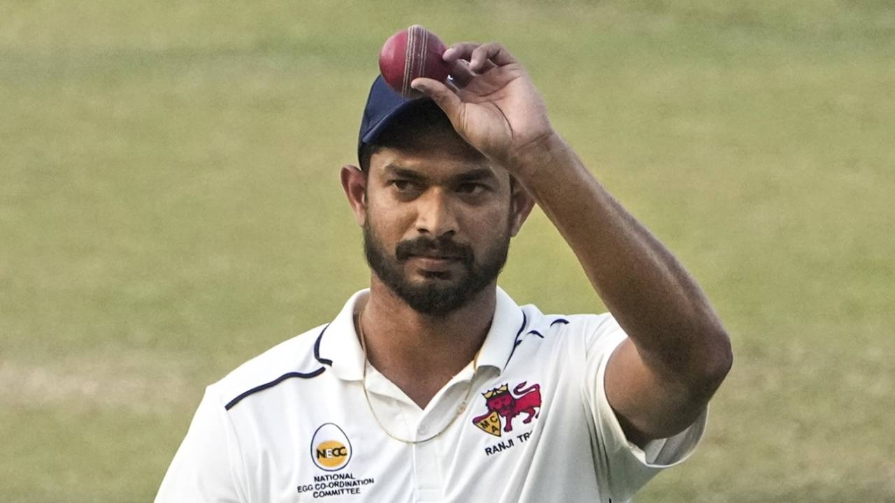 Royston Dias picked 5 for 39 in the second innings, Haryana vs Mumbai, Ranji Trophy 2024-25, fourth day, Kolkata, February 11, 2025