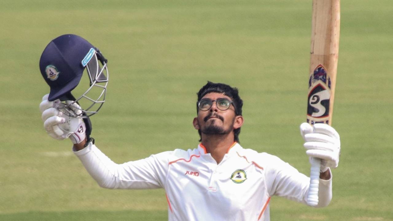 Yash Rathod scored 112 in Vidarbha's second innings, Haryana vs Mumbai, Ranji Trophy 2024-25, fourth day, Kolkata, February 11, 2025