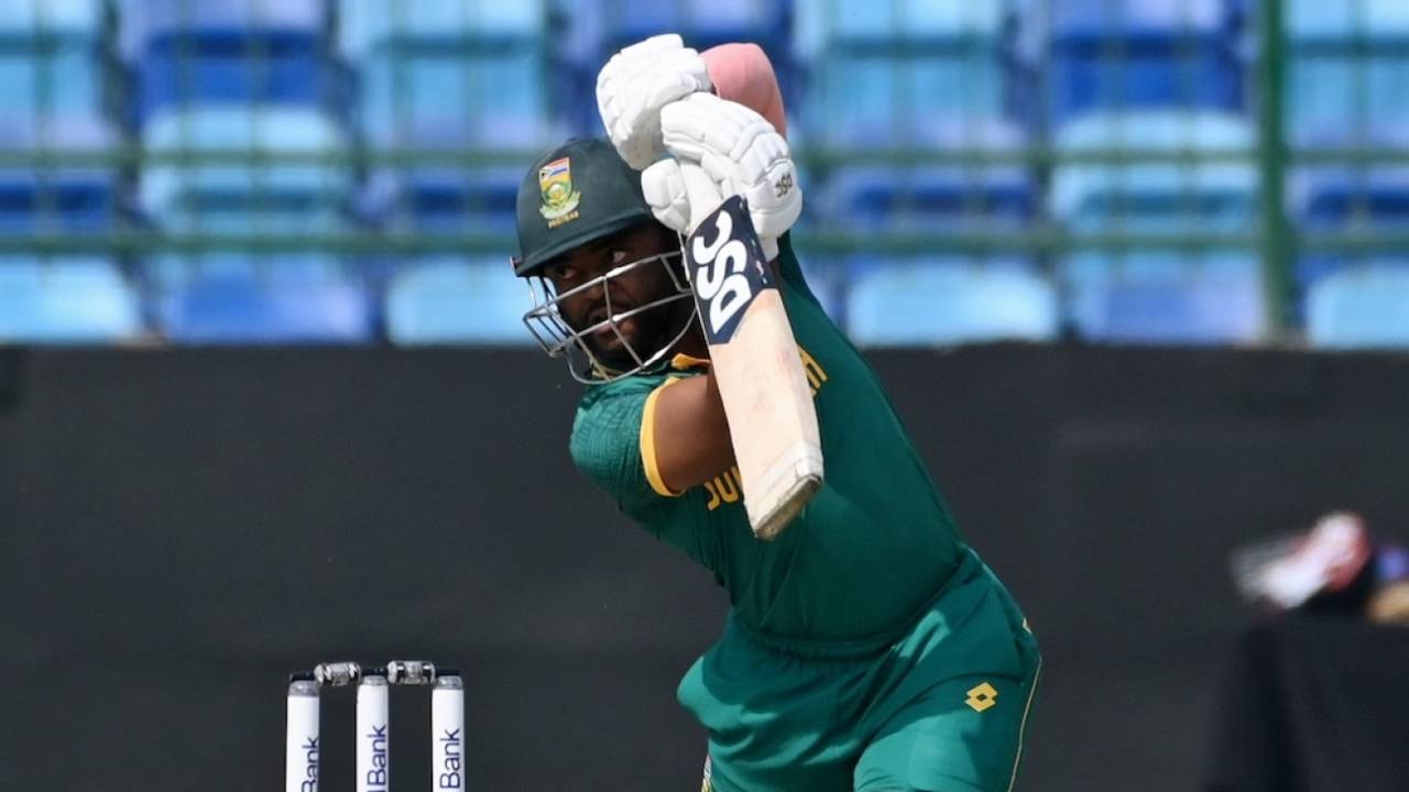 Temba Bavuma drives on the off side, Pakistan vs South Africa, ODI tri-series, Karachi, February 12, 2025