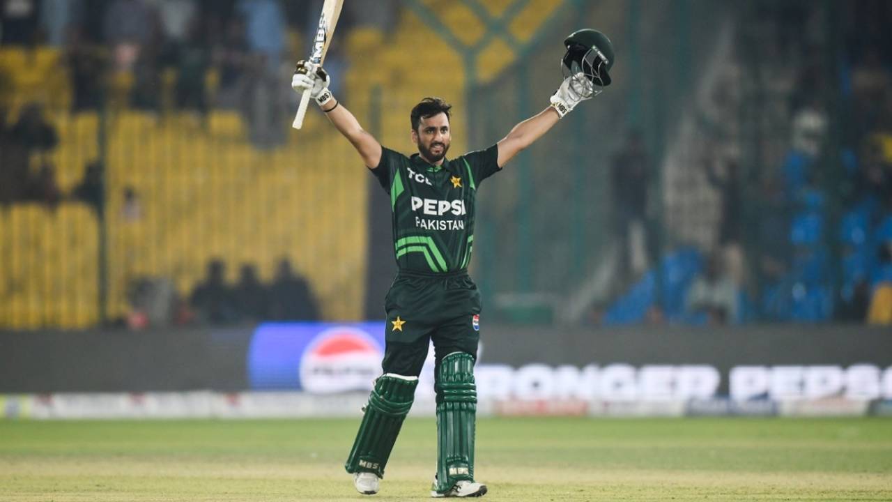Salman Agha hit his maiden ODI hundred, Pakistan vs South Africa, ODI tri-series, Karachi, February 12, 2025
