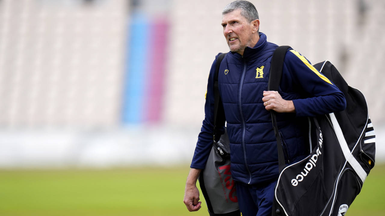 Mark Robinson arrives at the ground before play, Hampshire vs Warwickshire, County Championship, Division One, Utilita Bowl, April 19, 2024
