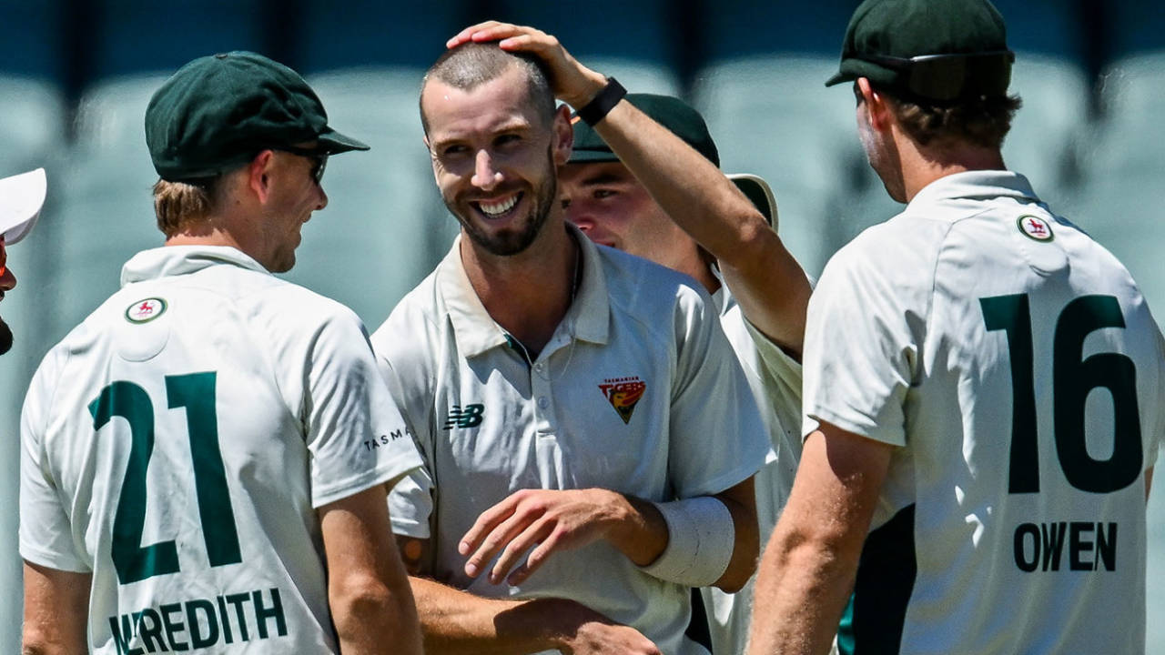 Kieran Elliott continued his stunning form with six wickets, South Australia vs Tasmania, Sheffield Shield, Adelaide Oval, February 18, 2025
