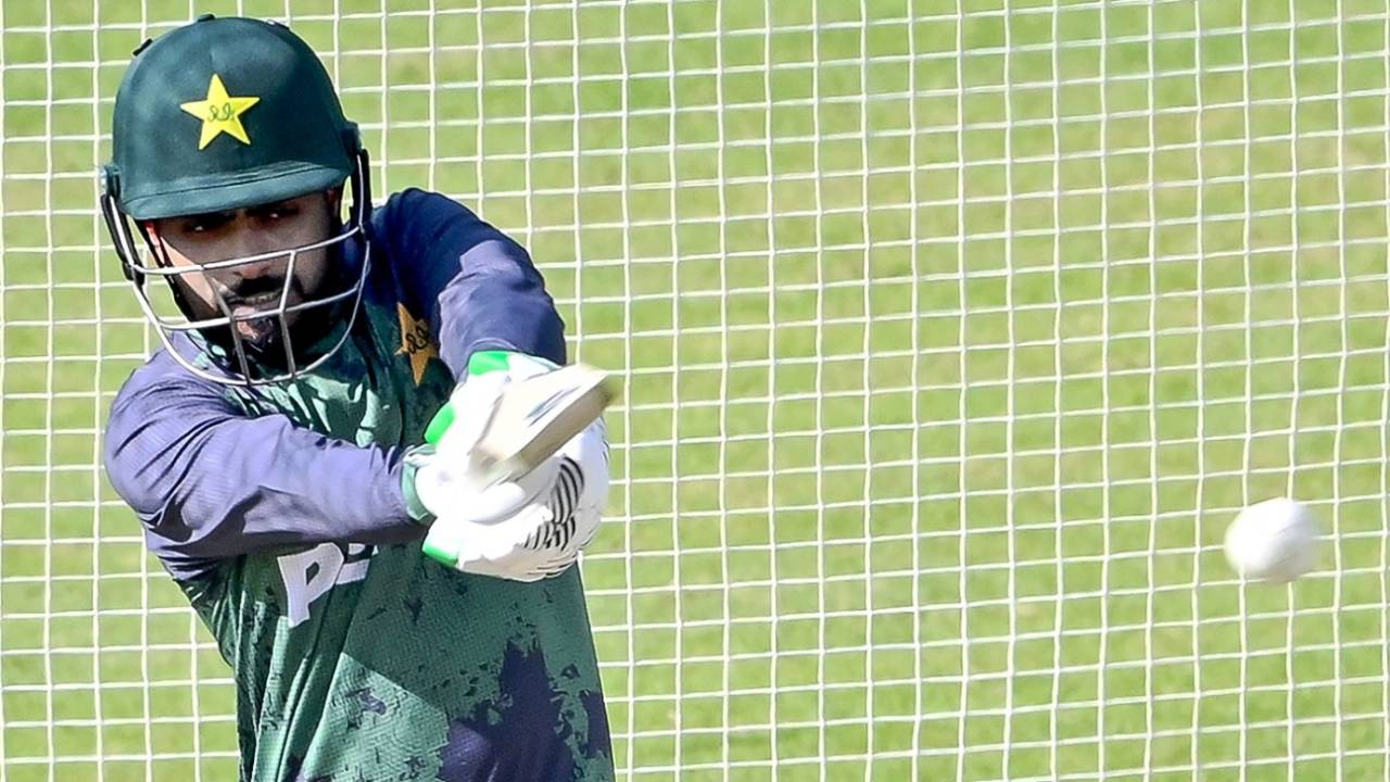 Babar Azam during a practice session, Karachi, February 18, 2025