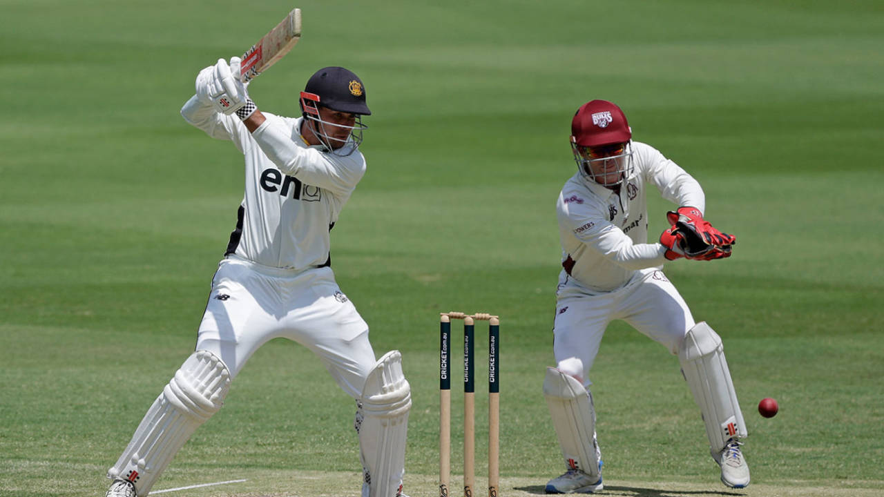 Sam Fanning fell just short of a maiden first-class hundred, Queensland vs Western Australia, Sheffield Shield, Gabba, February 19, 2025
