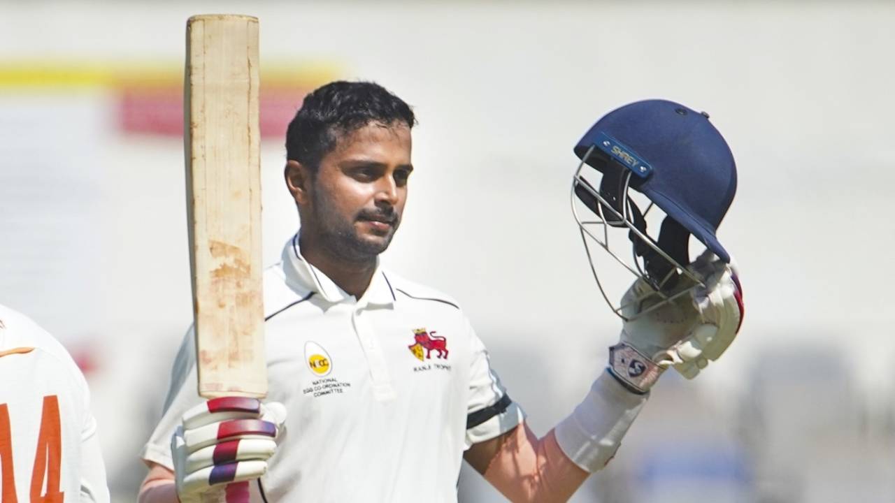 Akash Anand recorded his second first-class century, Vidarbha vs Mumbai, Ranji Trophy 2024-25, semi-final, day three, Nagpur, February 19, 2025