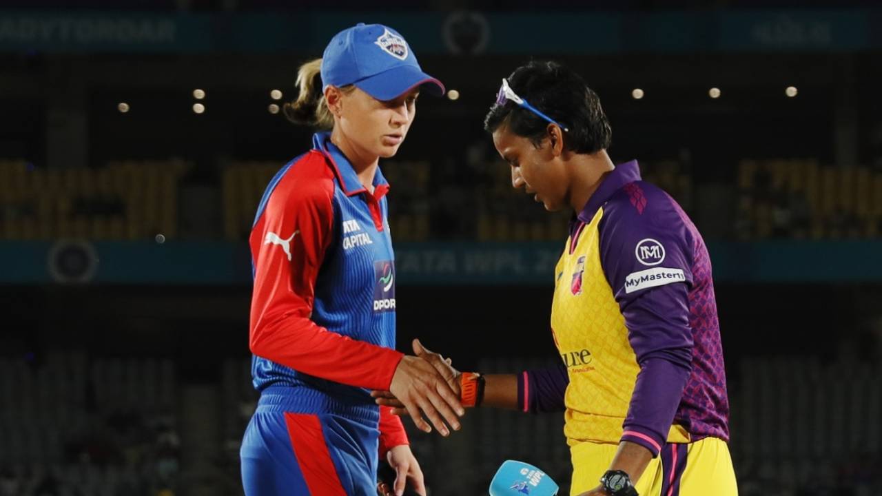 Meg Lanning and Deepti Sharma at the toss, Delhi Capitals vs UP Warriorz, WPL, Vadodara, February 19, 2025