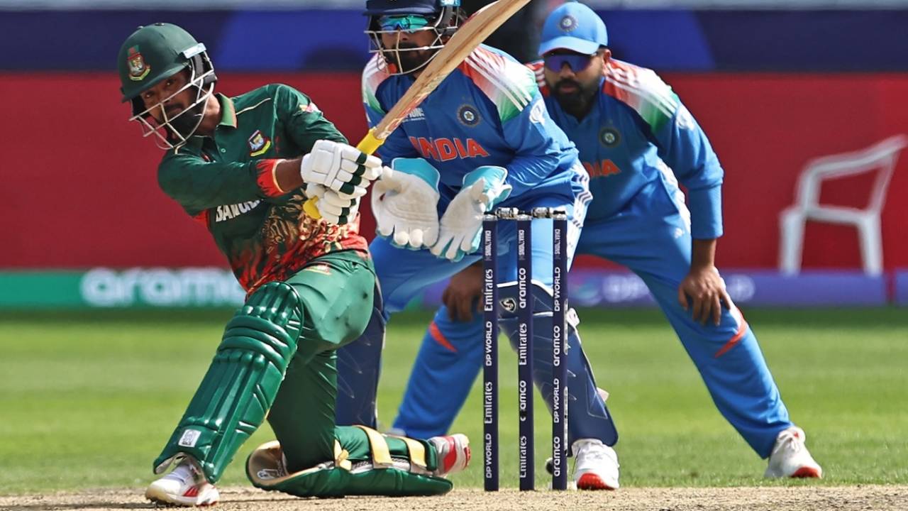 Towhid Hridoy tried to steady Bangladesh after early stutters, Bangladesh vs India, Champions Trophy, Dubai, February 20, 2025