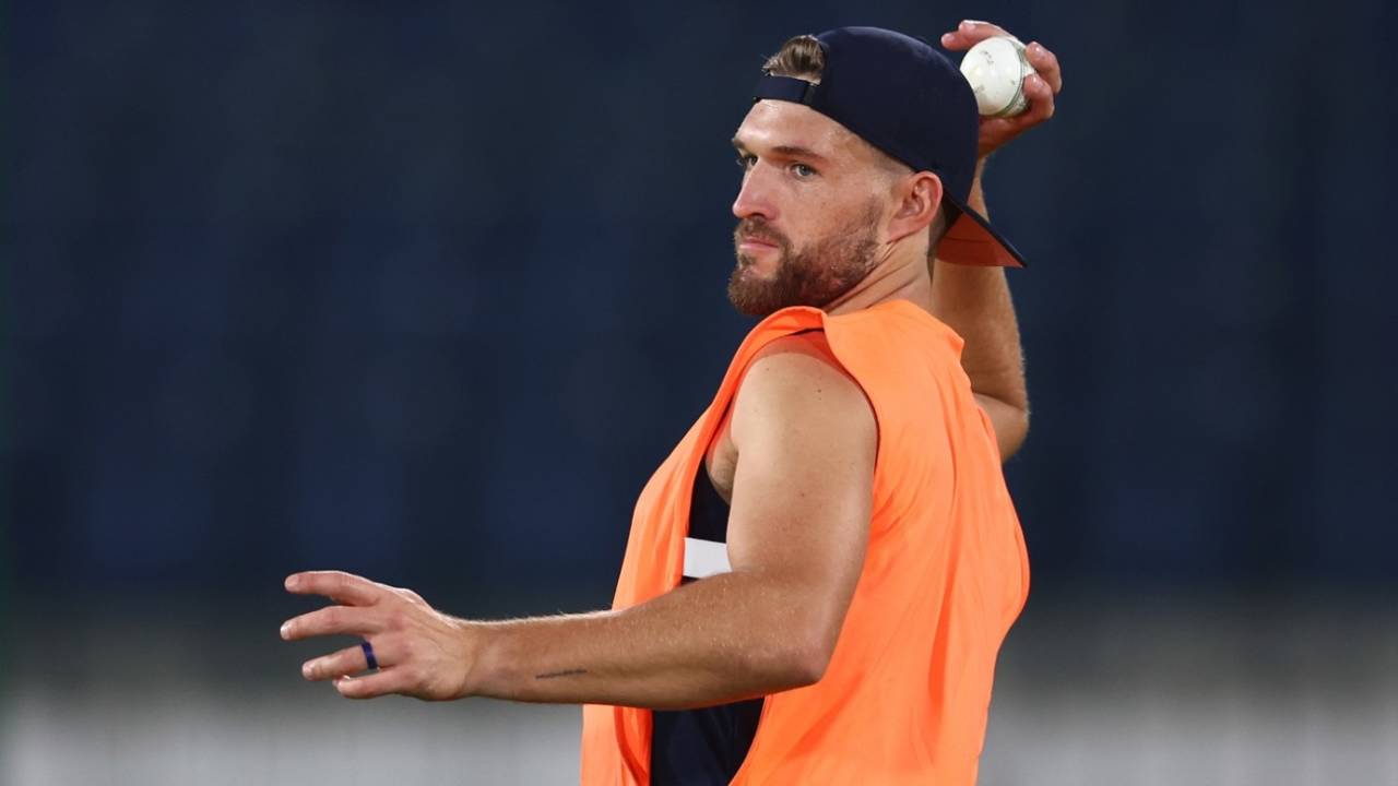 Wiaan Mulder gets his game face on during training, Karachi, February 20, 2025