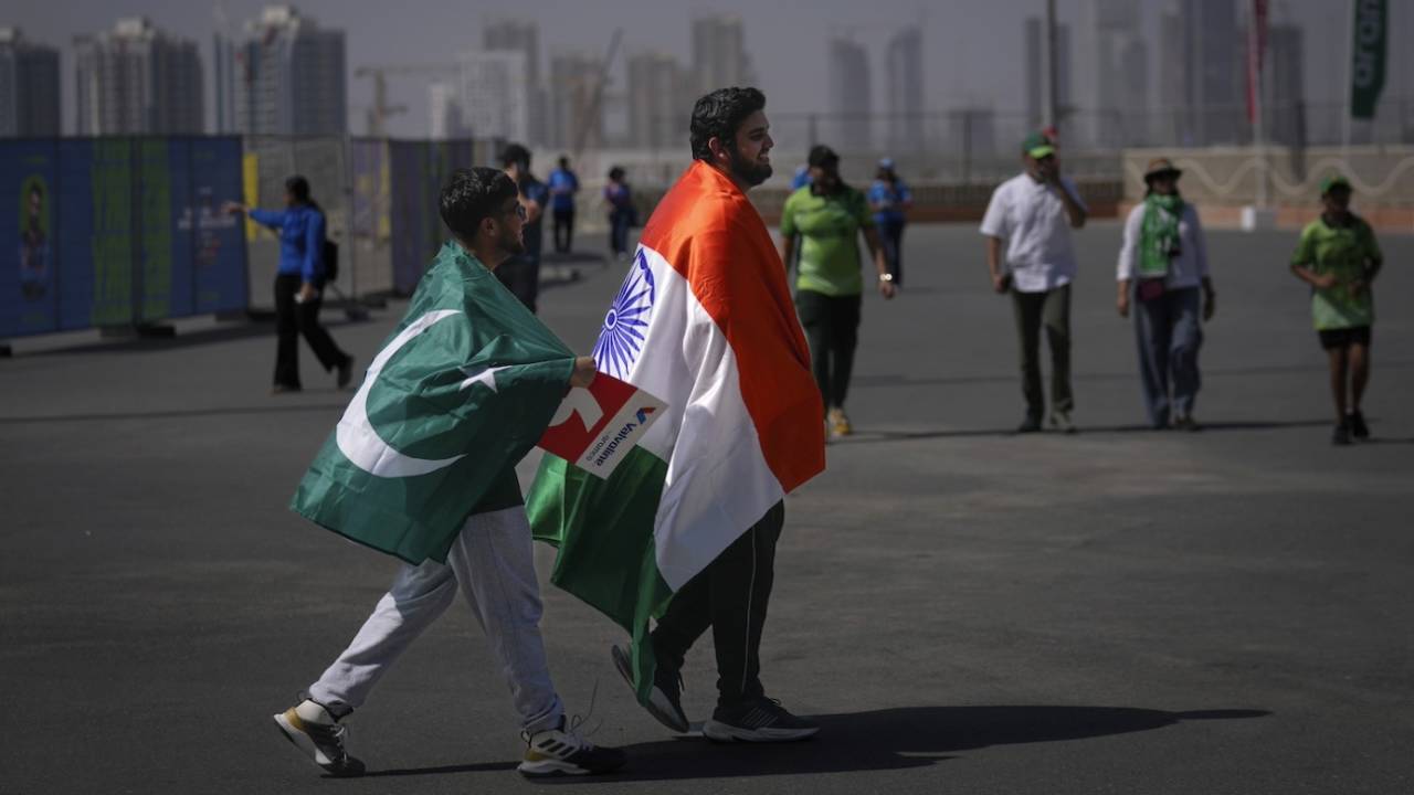 Fans of the two teams make their way to the stadium, Pakistan vs India, Champions Trophy, Dubai, February 23, 2025