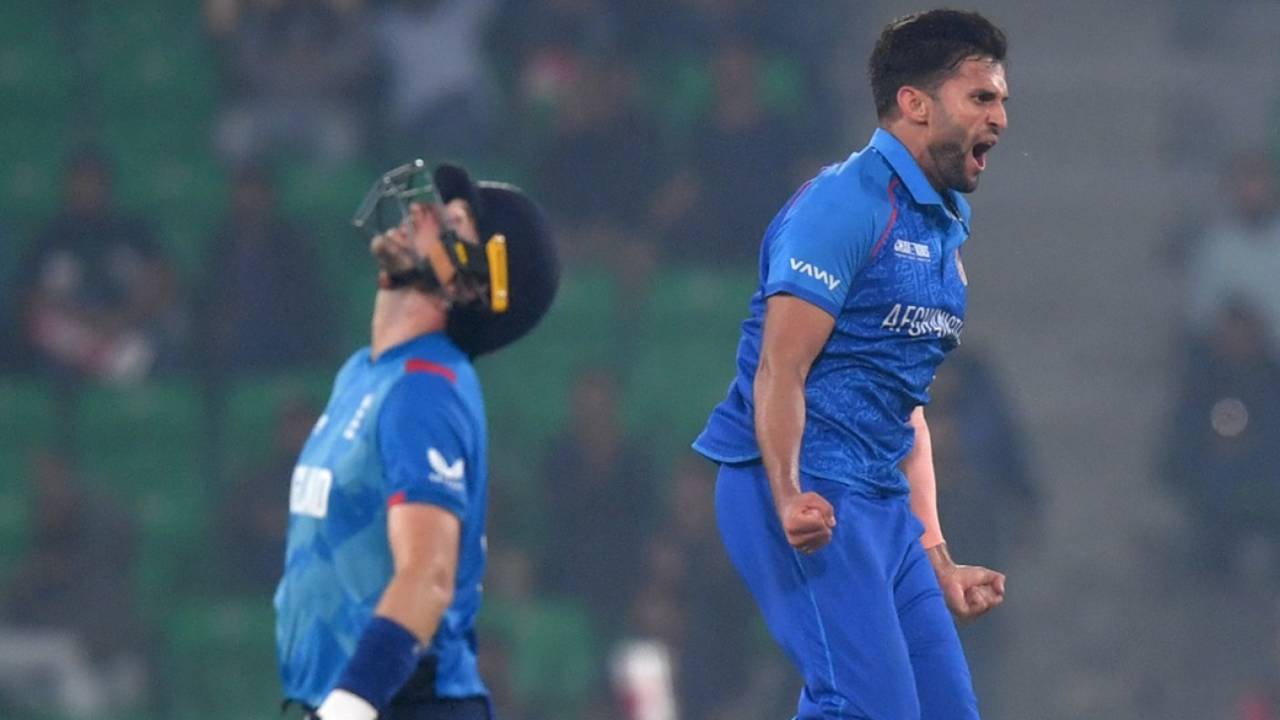 Azmatullah Omarzai removed Joe Root for 120, Gaddafi Stadium, Lahore, ICC Champions Trophy, February 26, 2025