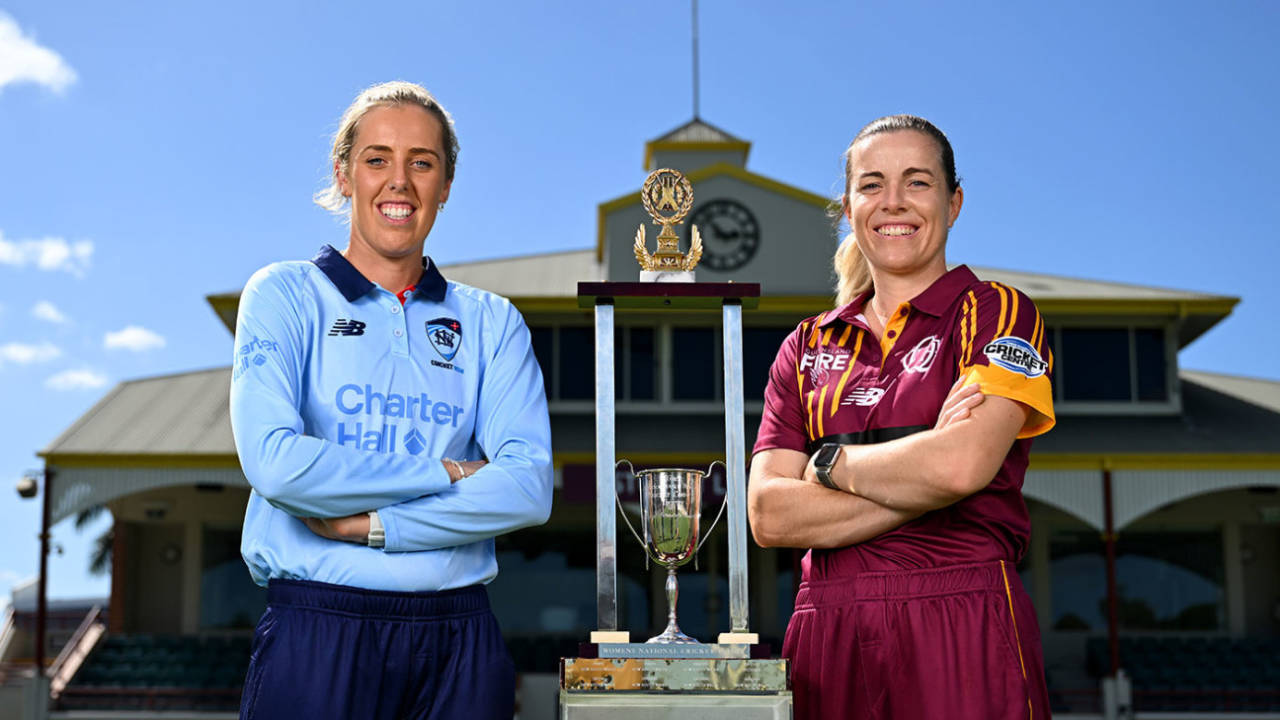 Georgia Adams and Georgia Redmayne ahead of the WNCL final between Queensland and NSW, Allan Border Field, February 28, 2025