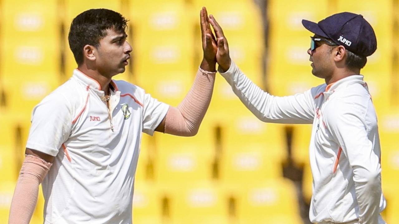 Darshan Nalkande finished with 3 for 52 in the first innings, Kerala vs Vidarbha, Ranji Trophy final, Nagpur, 3rd day, February 28, 2025