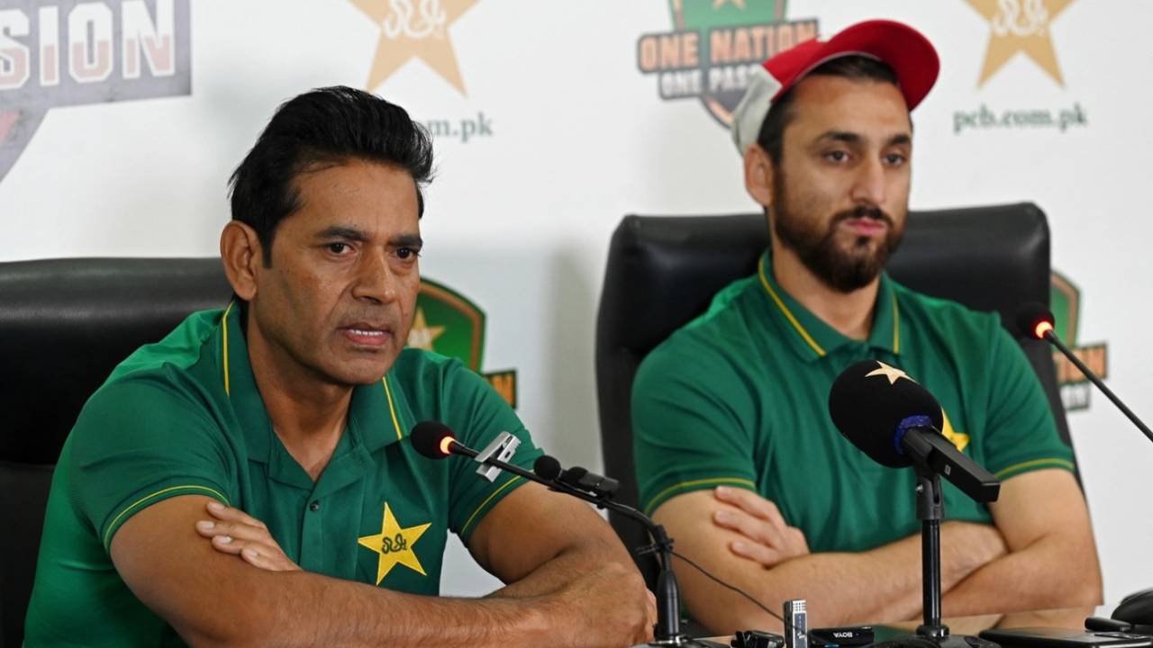 Aaqib Javed, Salman Ali Agha address the media, Lahore, March 4, 2025