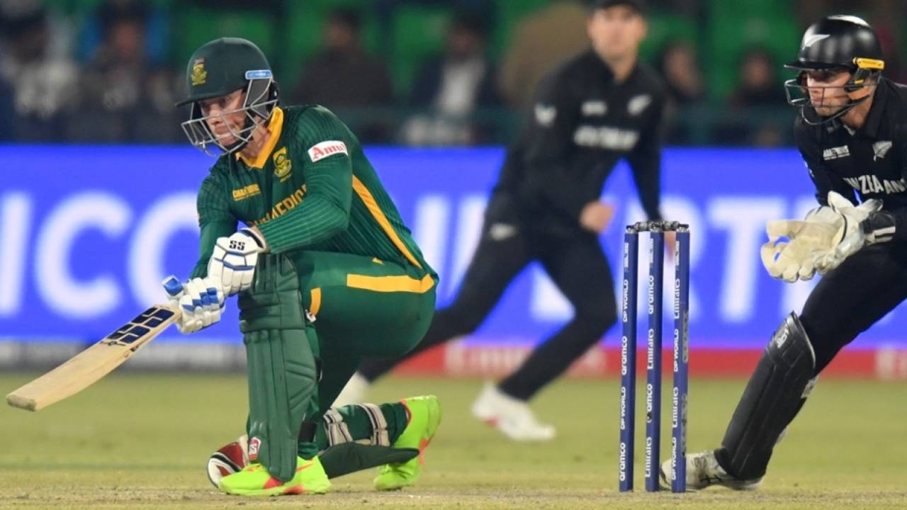 Rassie van der Dussen scored a half-century from No. 3, New Zealand vs South Africa, Champions Trophy semi-final, Lahore, March 5, 2025