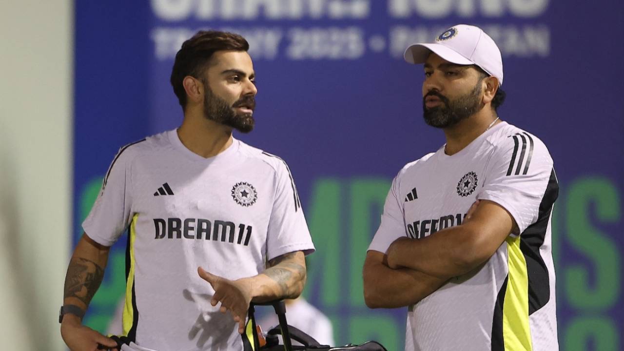 Virat Kohli and Rohit Sharma have a chat, India vs New Zealand, Champions Trophy final, Dubai, March 8, 2025