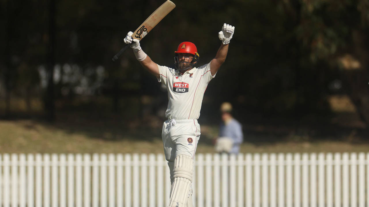 Jake Lehmann's century guided a superb South Australia chase, Victoria vs South Australia, Sheffield Shield, Junction Oval, March 9, 2005