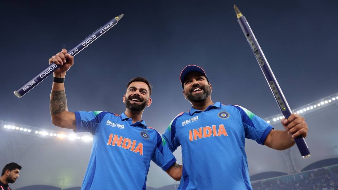 Virat Kohli and Rohit Sharma after the victory, India vs New Zealand, Champions Trophy final, Dubai, March 9, 2025