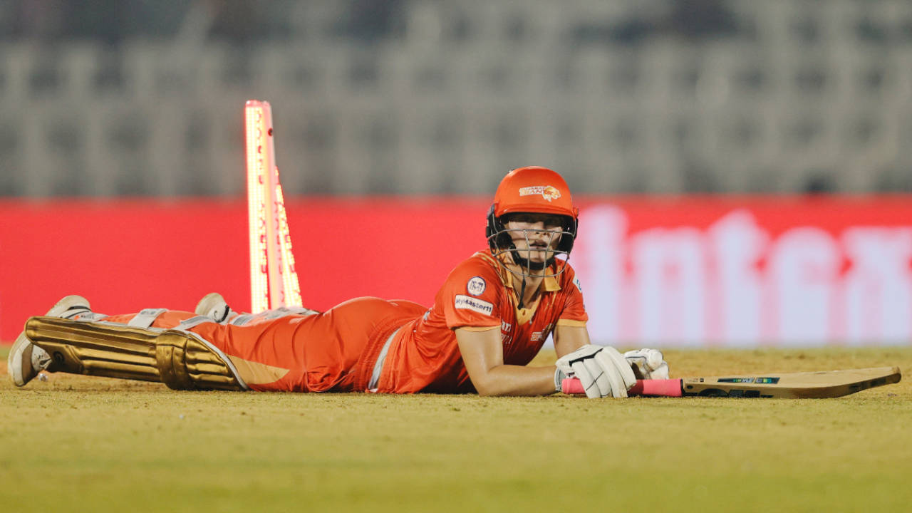 Danielle Gibson was run out for 34 off 24, Mumbai Indians vs Gujarat Giants, WPL 2025, Mumbai, March 13, 2025