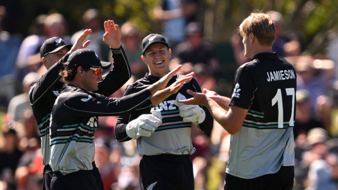 Kyle Jamieson had three wickets in his first three overs, New Zealand vs Pakistan, 1st T20I, Christchurch, March 16, 2025