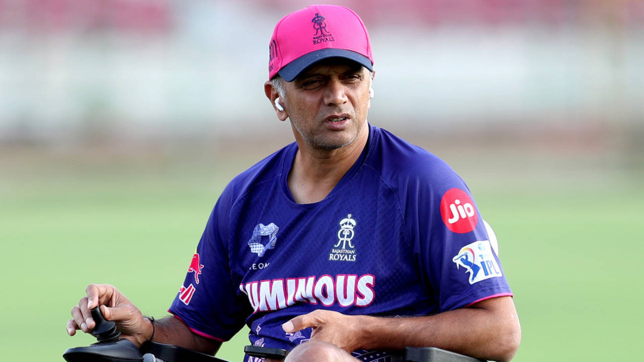 An injured Rahul Dravid attended training on a wheelchair, Jaipur, March 17, 2025